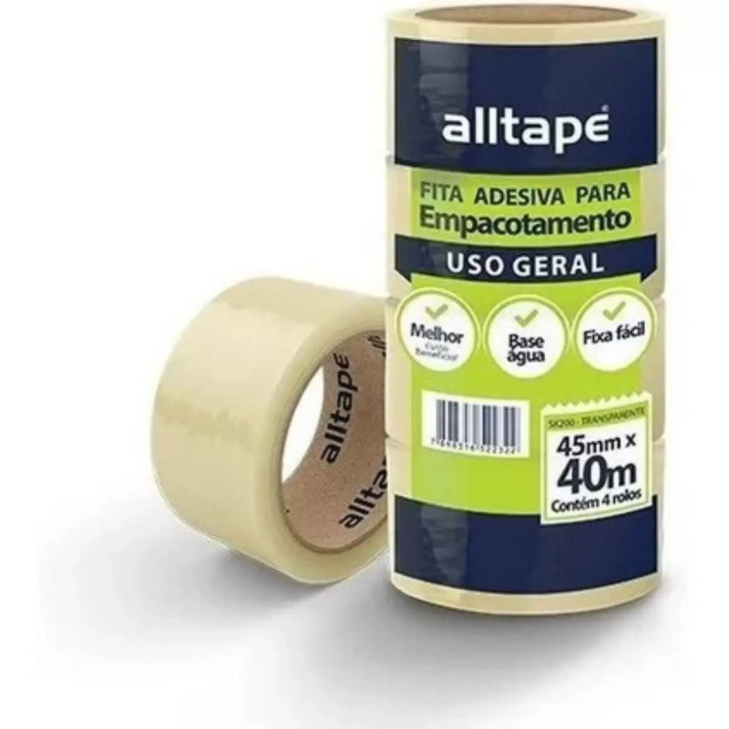 04 Rolos Fita Adesiva Alltape 45mm x 40m Promo o