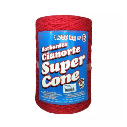 Barbante Cianorte SuperCone Nº6 1.7 Kg - Vermelho