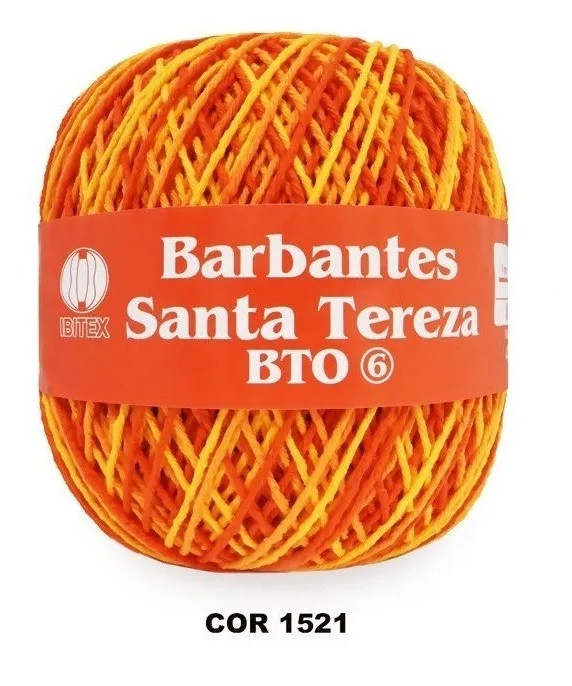 Barbante Santa Tereza N°6 Tricô Crochê 415m - Amarelo/Laranja