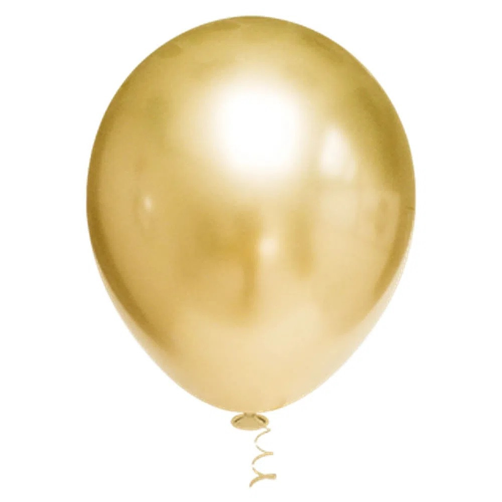 Balão Redondo Platino Nº 5 c /25 unid - Ouro 