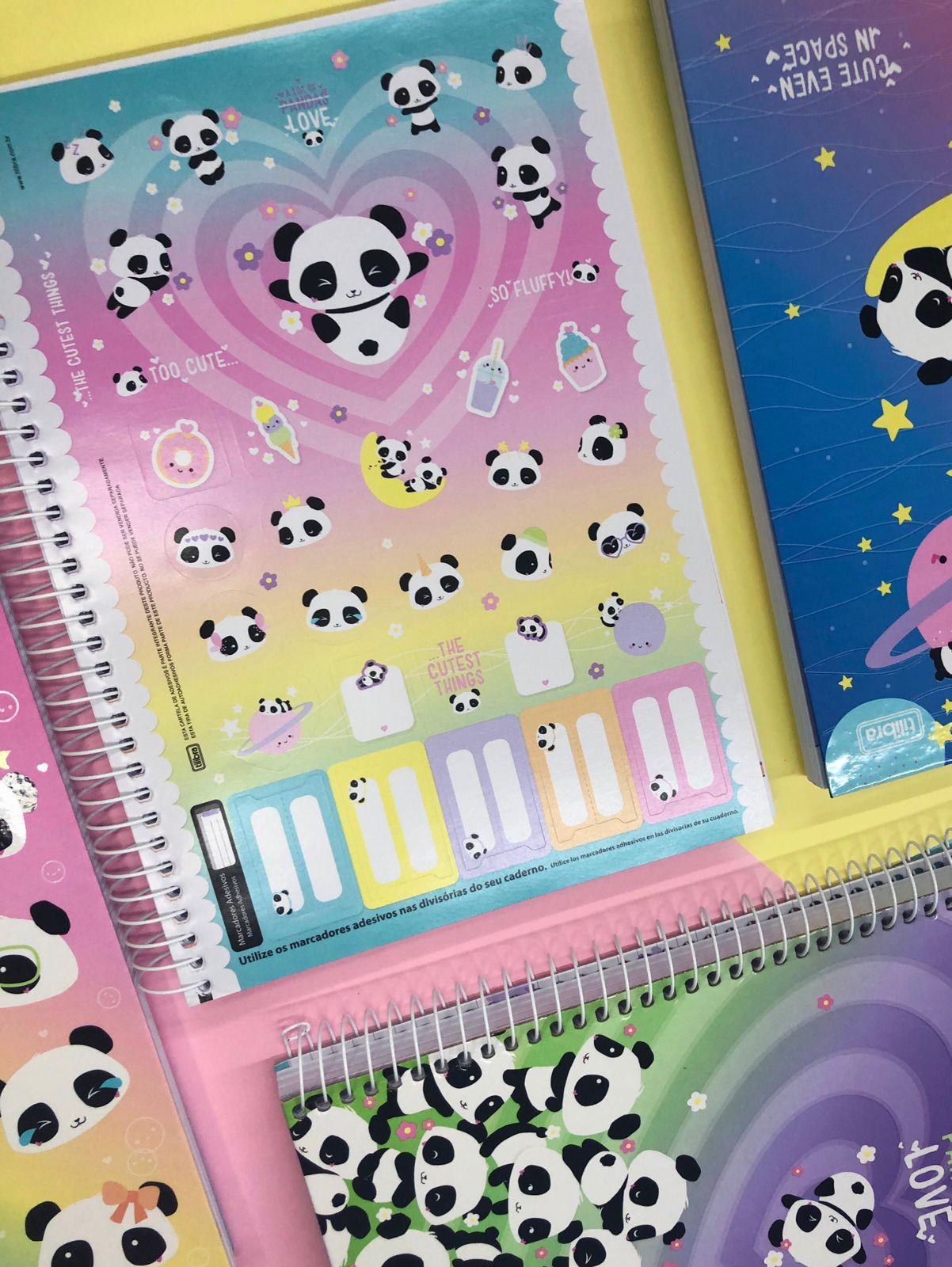Caderno Universitário 10 matérias Panda Lovely Friend Tilibra