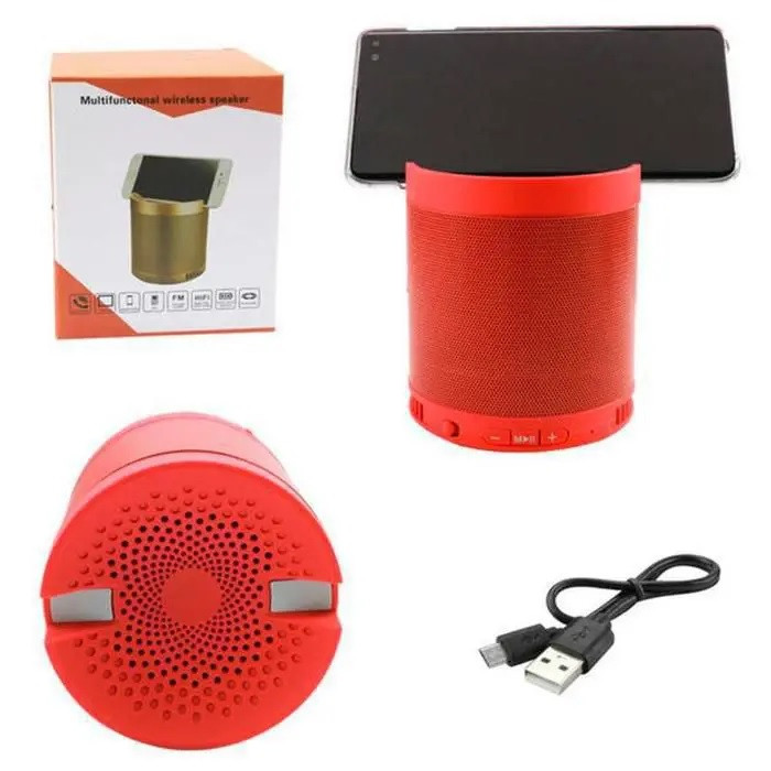 Caixa de Som Portátil Bluetooth 8W Fm Usb Micro Sd D-Q3 Vermelha 