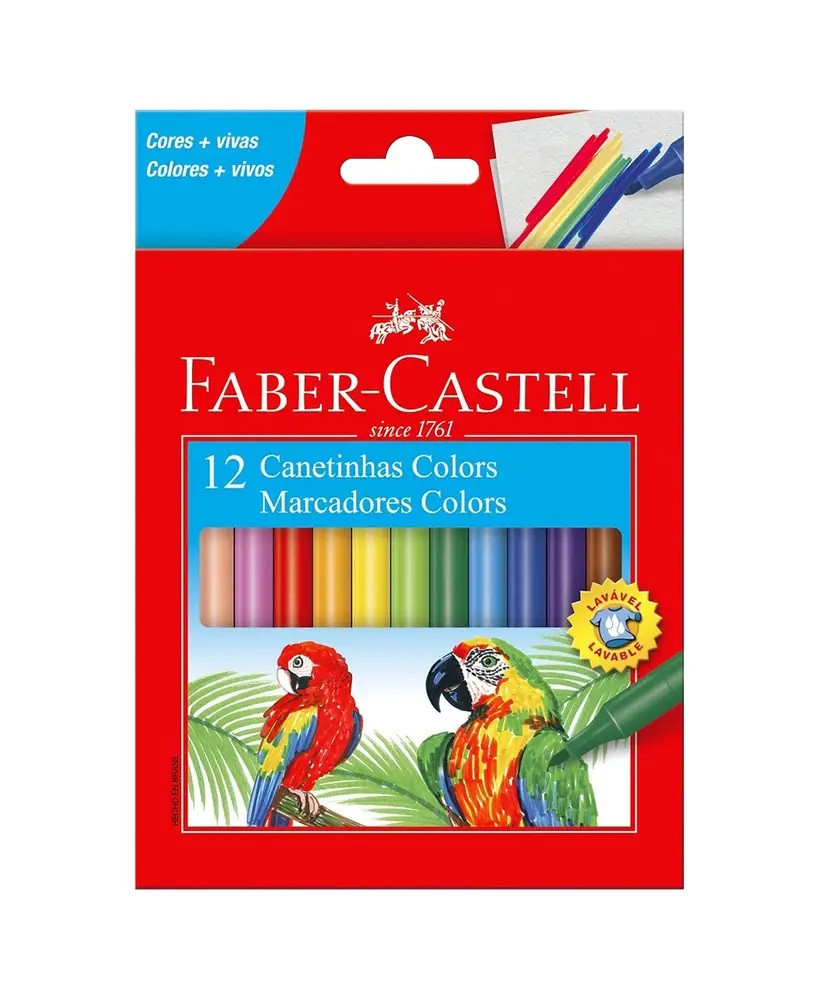 Caneta Hidrocor Faber Castell 12 cores