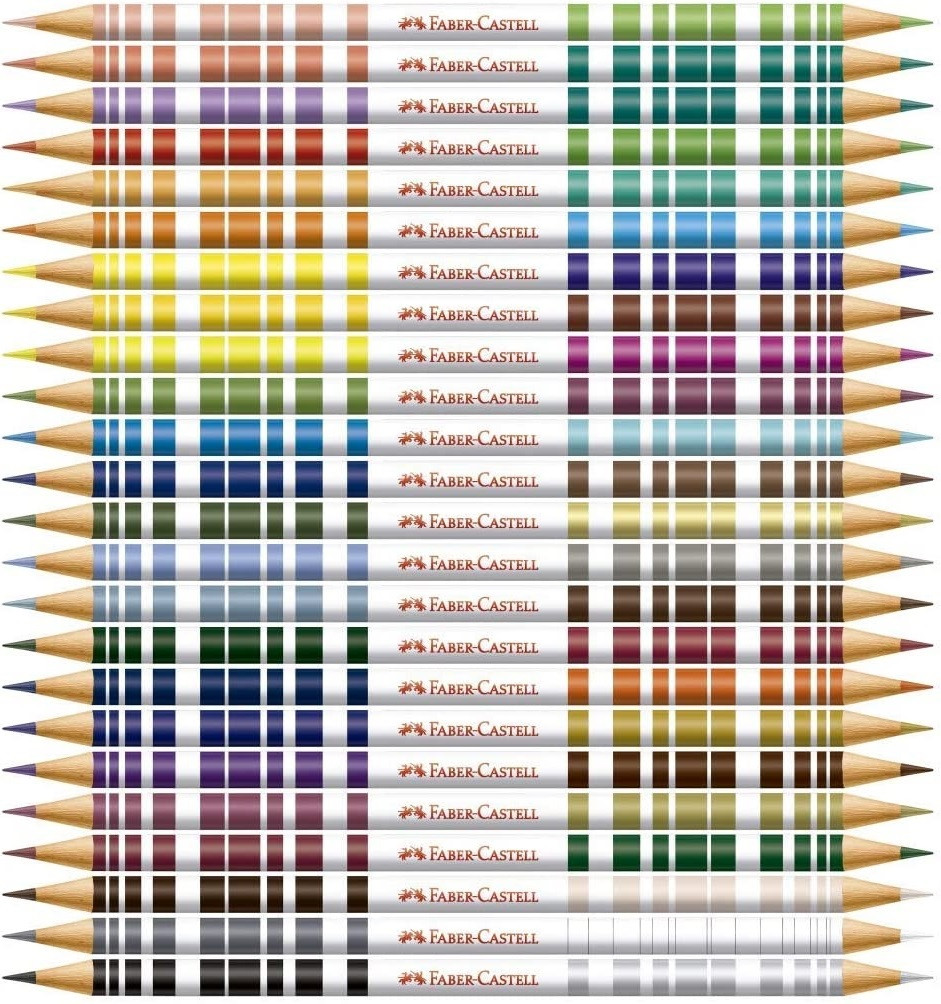 Lápis de Cor EcoLápis Redondo Bicolor 24 cores - Faber Castell