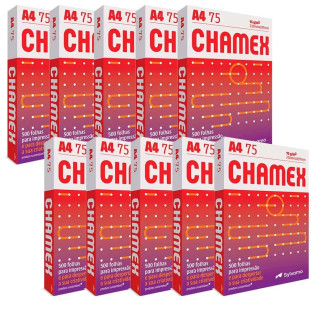 Caixa-Papel-Sulfite-Chamex-A4-Branco-75GR-C/10-Unidades-500-Folhas-Cada