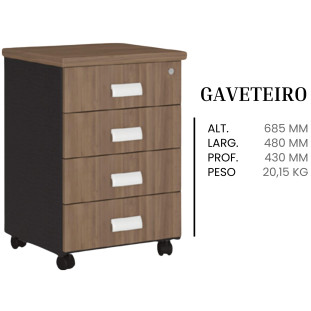 Gaveteiro-Ameixa/Chess-Volante-4-Gavetas-LM09