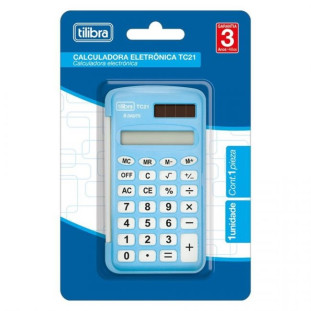 Calculadora De Bolso Eletrônica TC21 8 Digítos Azul Tilibra