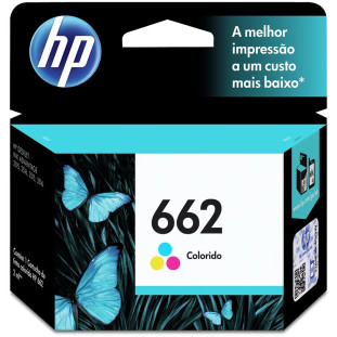 Cartucho HP 662 Colorido Original (CZ104AB) Para HP Deskjet Ink Advantage 1015, 4645, 2645, 1515, 2515, 3515, 3545, 2545, HP