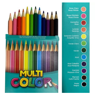 Lápis de Cor Faber 12 Cores Muiticolor + 2 Lápis de Escrever 