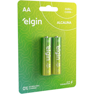 Pilhas Alcalinas AA c/ 2 unidade - Elgin Baterias