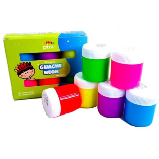 Tinta-Guache-Escolar-Neon-com-6-cores-15-ml---Piratininga