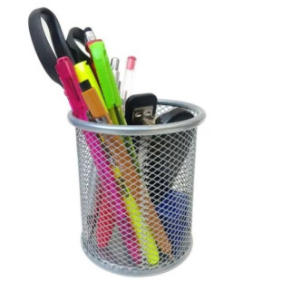 Porta-Caneta-Redondo-Metal-Prata
