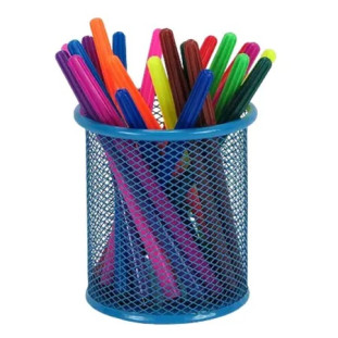 Porta-Caneta-Redondo-Metal-Azul-