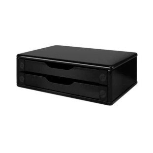 Suporte-P/-Monitor-Black-Piano-2-Gavetas-Preta