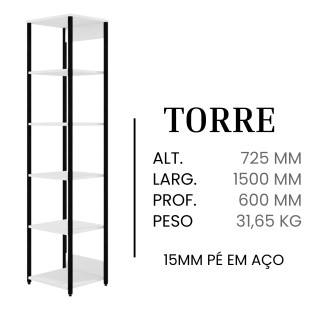 Torre-Chess/Preto-Em-Aco-W22-Estrutura-15MM