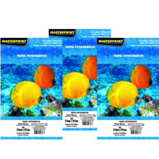 Kit-150-250-500-Folhas-Papel-Dupla-Face-Glossy-120g-A4-Masterprint-com-50-Folhas-Kits:3-Unidades