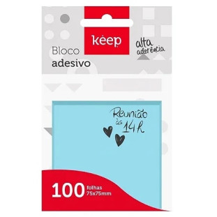 Bloco-Adesivo-Azul-Keep-75x75mm-C/100-Fls