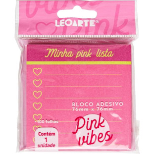 Bloco-Adesivo--Pautado-Vibes-Pink-76x76mm-C/100-Fls