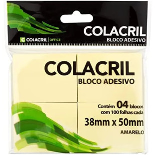 Bloco-Adesivo-Colacril-Amarelo-38MMX50MM-Com-4-Blocos-100fls