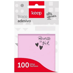 Bloco-Adesivo-Keep-75X75MM-Rosa-100FLS