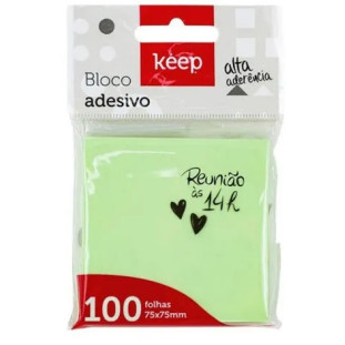 Bloco-Adesivo-Keep-75X75MM-Verde-100FLS