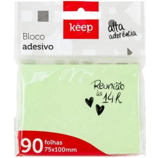 Bloco-Adesivo-Keep-75x100MM-Verde-90FLS