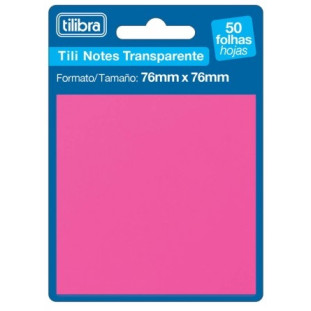 Bloco-Adesivo-Tilibra-Tili-Notes-76X76MM-Transparente-Rosa
