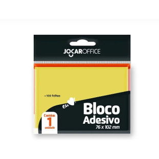 Bloco Adesivo Post It Amarelo 76mmX102mm - Jocar Office