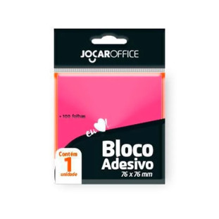 Bloco Adesivo Post It 76x76mm 100 Folhas Rosa - Jocar Office 