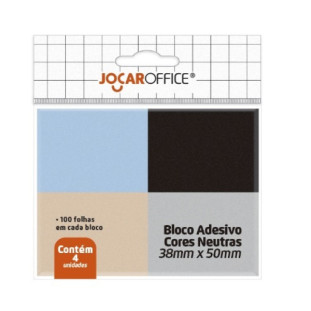 Bloco-Adesivo-Jocar-Cores-Neutras-c/4-Blocos-100-Folhas-Cada
