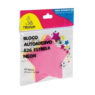 Bloco-adesivo-triviun-neon-estrela-95-Folhas