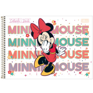 Caderno-Cartografia-Milimetrado-80-Folhas-Minnie-Mouse