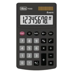 Calculadora De Bolso 8 Dígitos Tc03 Preta Tilibra