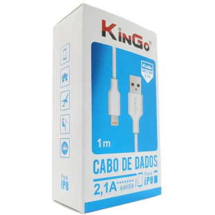 Cabo USB Carregador Kingo Ligtning Para Iphone - 1M Branco 