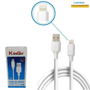 Cabo USB Carregador Kingo Ligtning Para Iphone - 2M Branco