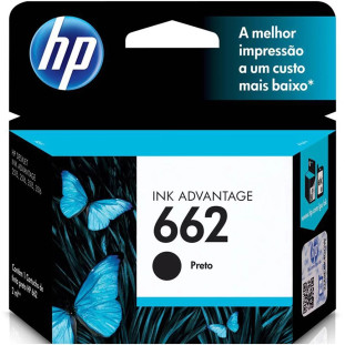 Cartucho HP 662 preto Original (CZ103AB) Para HP Deskjet Ink Advantage 1015, 4645, 2645, 1515, 2515, 3515, 3545, 2545, HP 