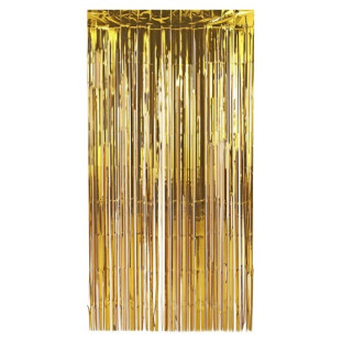 Cortina Metalizada Decorativa Dourado 2m - Make +