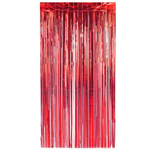 Cortina Metalizada Decorativa Vermelho 2m - Make +