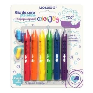 Giz-de-Cera-para-Banho---6-Cores-+-2-Capsulas-com-Esponja