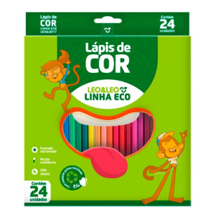 Lápis de Cor Eco 24 cores Sextavado - Leo e Leo