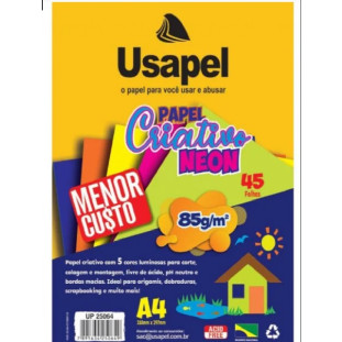 Papel-Criativo-A4-Neon-5-Cores-85G/M2-45FL-210X297MM