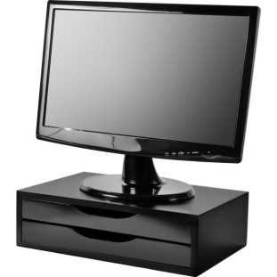 Suporte-P/-Monitor-Black-Piano-2-Gavetas-Preta