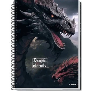 Caderno-Universitario-12-Materias-192-folhas-Aventura-com-Dragoes