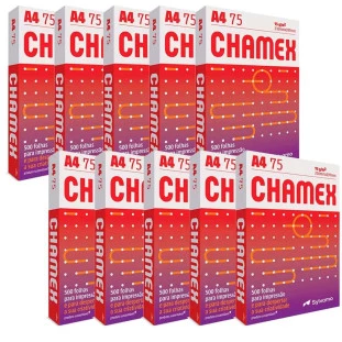 Caixa-Papel-Sulfite-Chamex-A4-Branco-75GR-C/10-Unidades-500-Folhas-Cada
