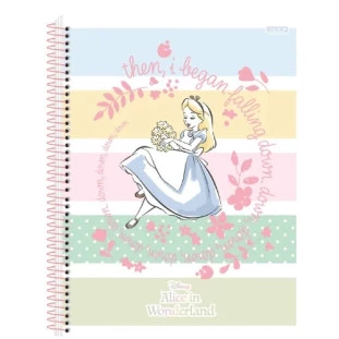 Caderno-Universitario-10-Materias-Alice-No-Pais-Das-Maravilhas-160-Fls