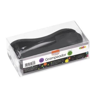 Grampeador-Emborrachado-Preto-13,3cm-P/20-Folhas