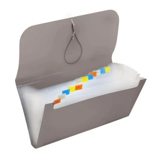 Pasta-Sanfonada-Plastica-Porta-Cheque-C/12-Divisorias-Fume