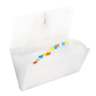 Pasta-Sanfonada-Plastica-Porta-Cheque-C/12-Divisorias-Transparente