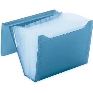 Pasta-Sanfonada-Plastica-Duplicata-C/12-Divisorias-Azul