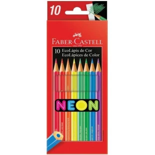 Lapis-de-Cor-Sextavado-EcoLapis-Neon-10-Cores---Faber-Castell